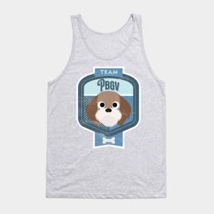 Team PBGV - Distressed Petit Basset Griffon Vendeen Beer Label Design Tank Top